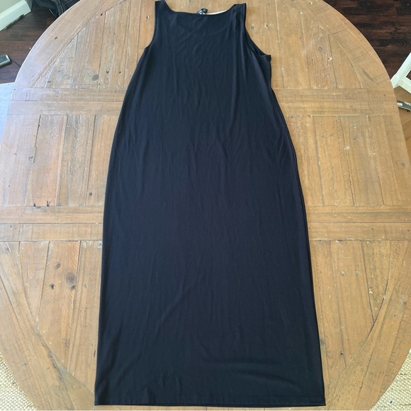 Eileen Fisher System Dress Viscose Jersey Tank Dress Large Black NWT Minimalist - Picture 5 of 8